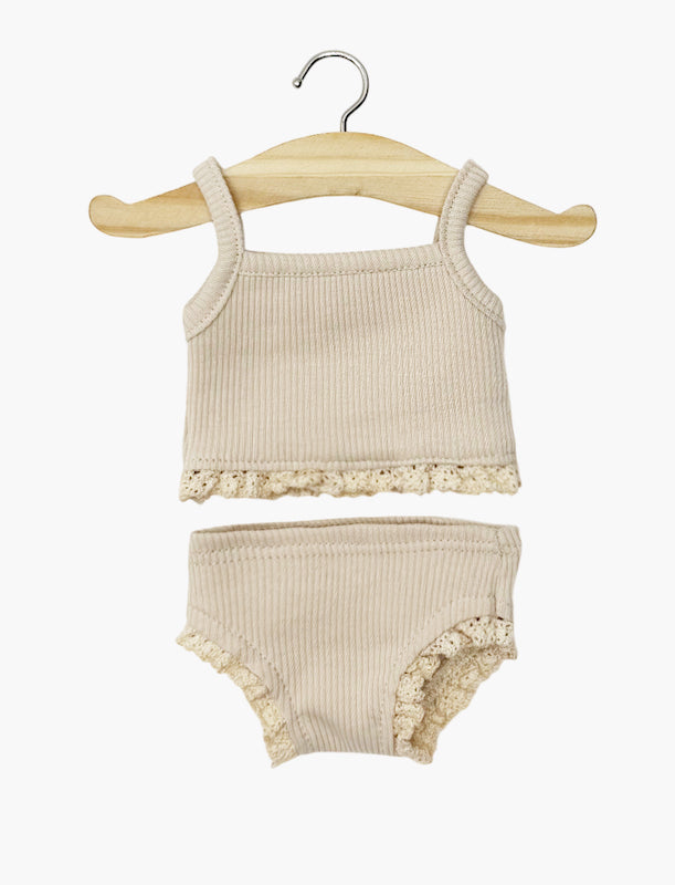 Ropa interior de niña beige con encaje Minikane